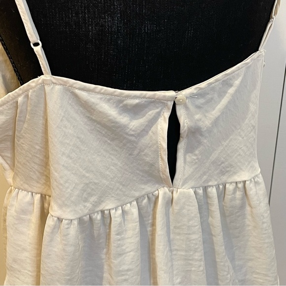 American Eagle Silky Peplum Camisole Top - Ivory Large L - Picture 4 of 4